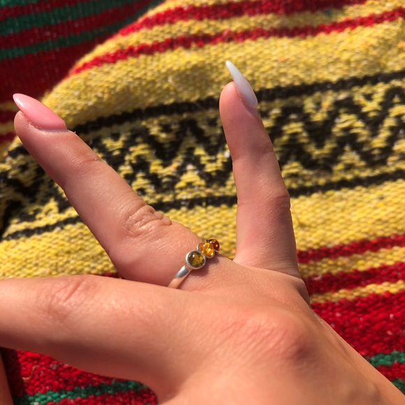 925 Silver & Baltic Natural Amber Ring - Picture 2 of 7